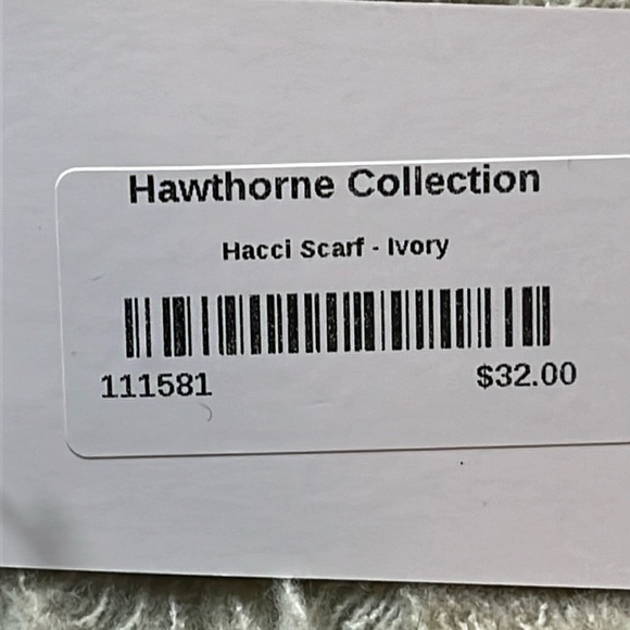 NEW HAWTHORNE cream CASHMERE long knit SCARF 73” long fringe sides LOOK CASHMERE - Picture 3 of 11